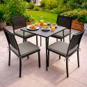 Lote de 4 cojines de silla de exterior lisos 40 x 40 cm