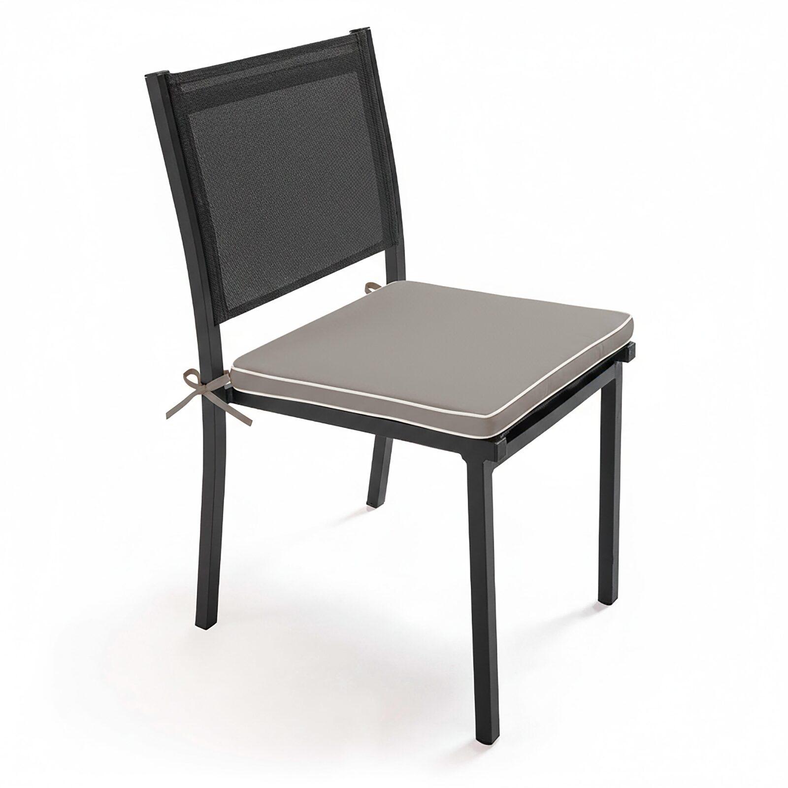 Lote de 4 cojines de silla de exterior lisos 40 x 40 cm