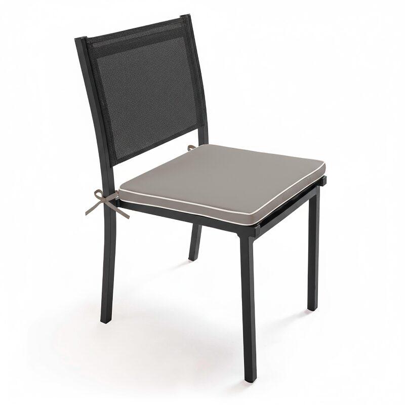 Lote de 4 cojines de silla de exterior lisos 40 x 40 cm