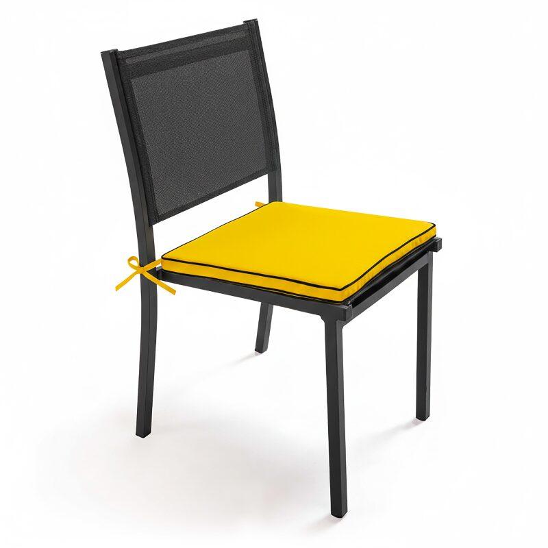 Lote de 4 cojines de silla de exterior lisos 40 x 40 cm