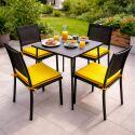 Lote de 4 cojines de silla de exterior lisos 40 x 40 cm