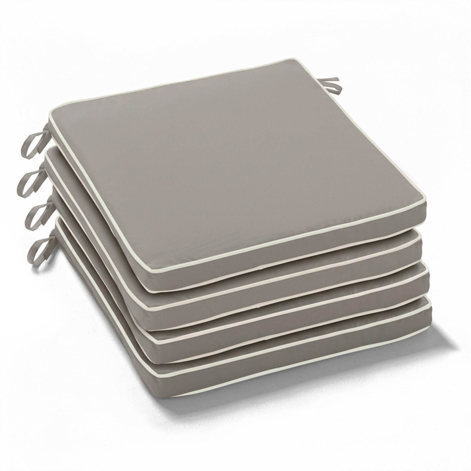 Lote de 4 cojines de silla de exterior lisos 40 x 40 cm