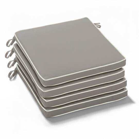 Lote de 4 cojines de silla de exterior lisos 40 x 40 cm | Oviala