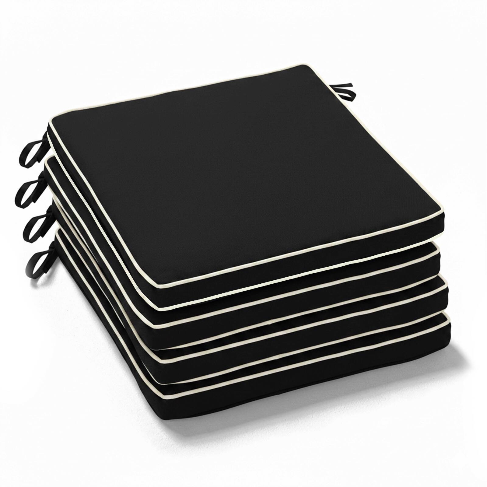 Lote de 4 cojines de silla de exterior lisos 40 x 40 cm