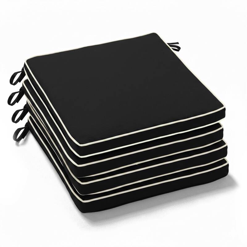 Lote de 4 cojines de silla de exterior lisos 40 x 40 cm