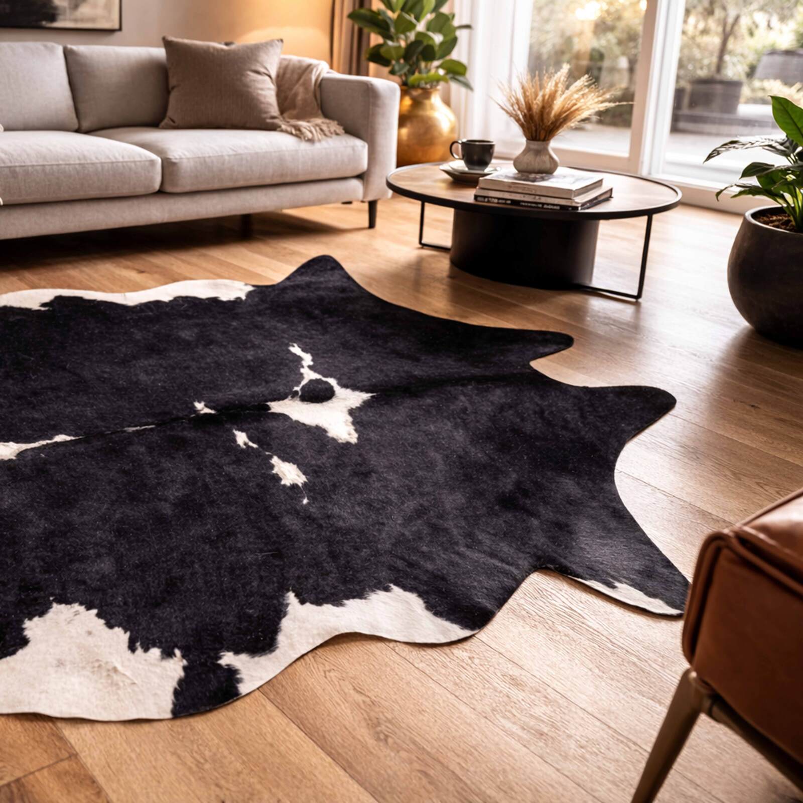 Alfombra imitación piel de vaca 155x190 cm