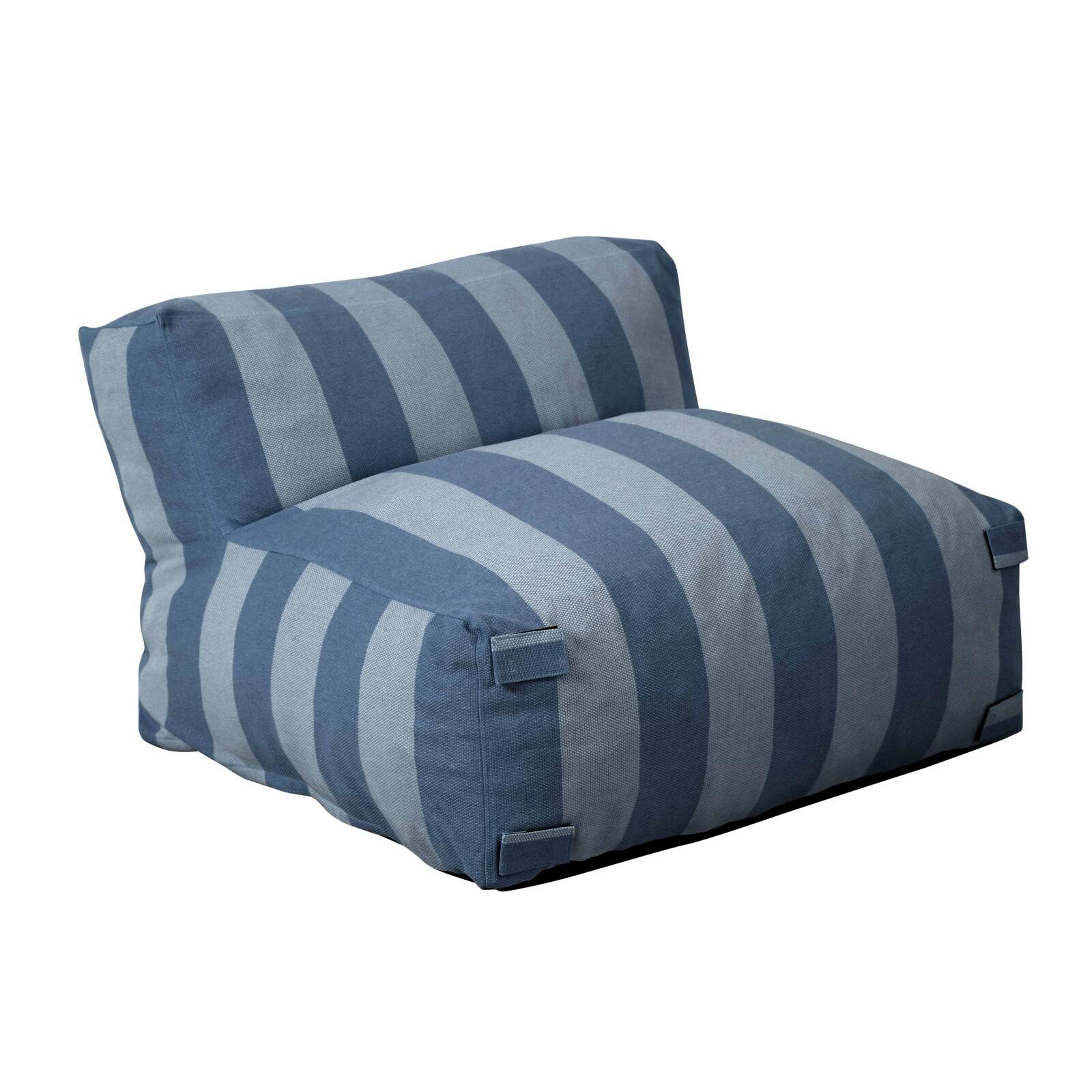 Sofá modular de exterior para 2 personas con 2 sillones a rayas