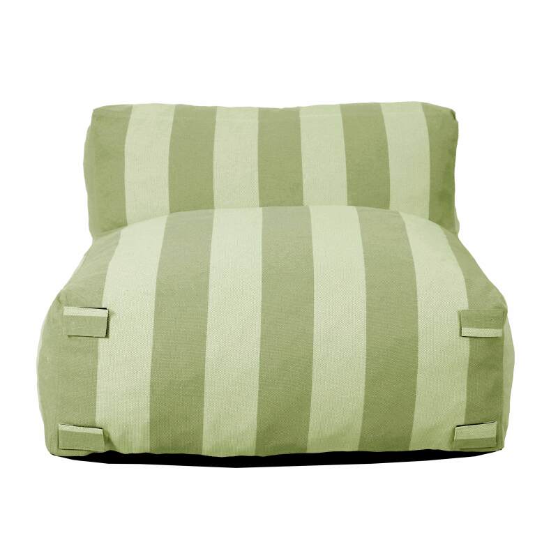 Sofá modular de exterior para 2 personas con 2 sillones a rayas (5/7)