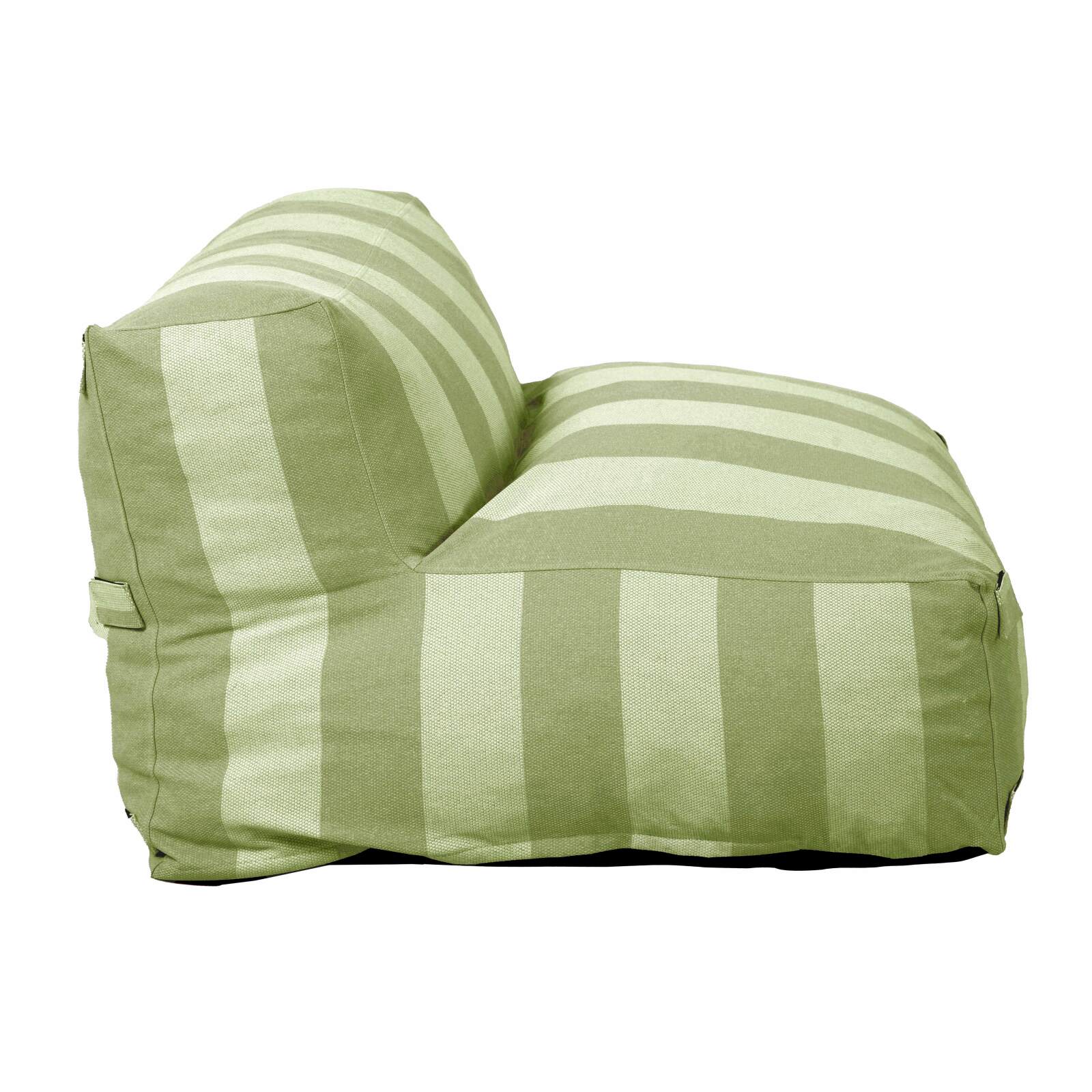 Sofá modular de exterior para 2 personas con 2 sillones a rayas