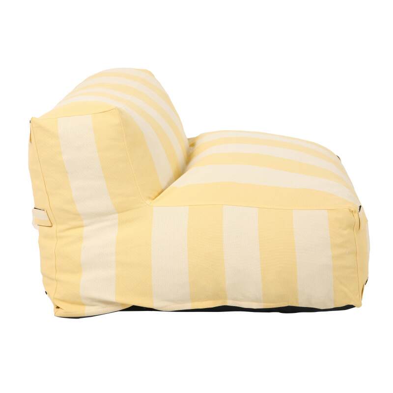 Sofá modular de exterior para 2 personas con 2 sillones a rayas (6/7)