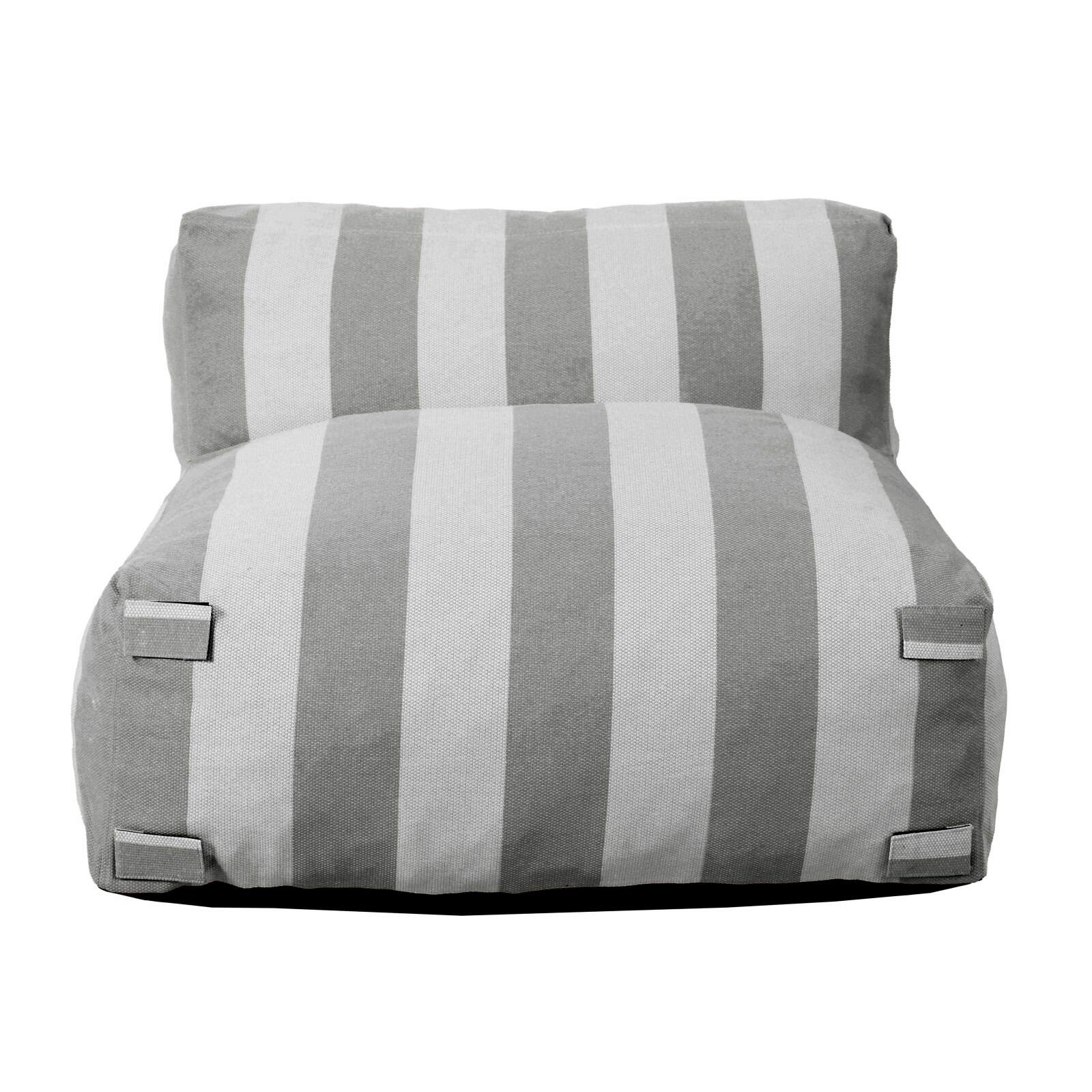 Sofá modular de exterior para 2 personas con 2 sillones a rayas