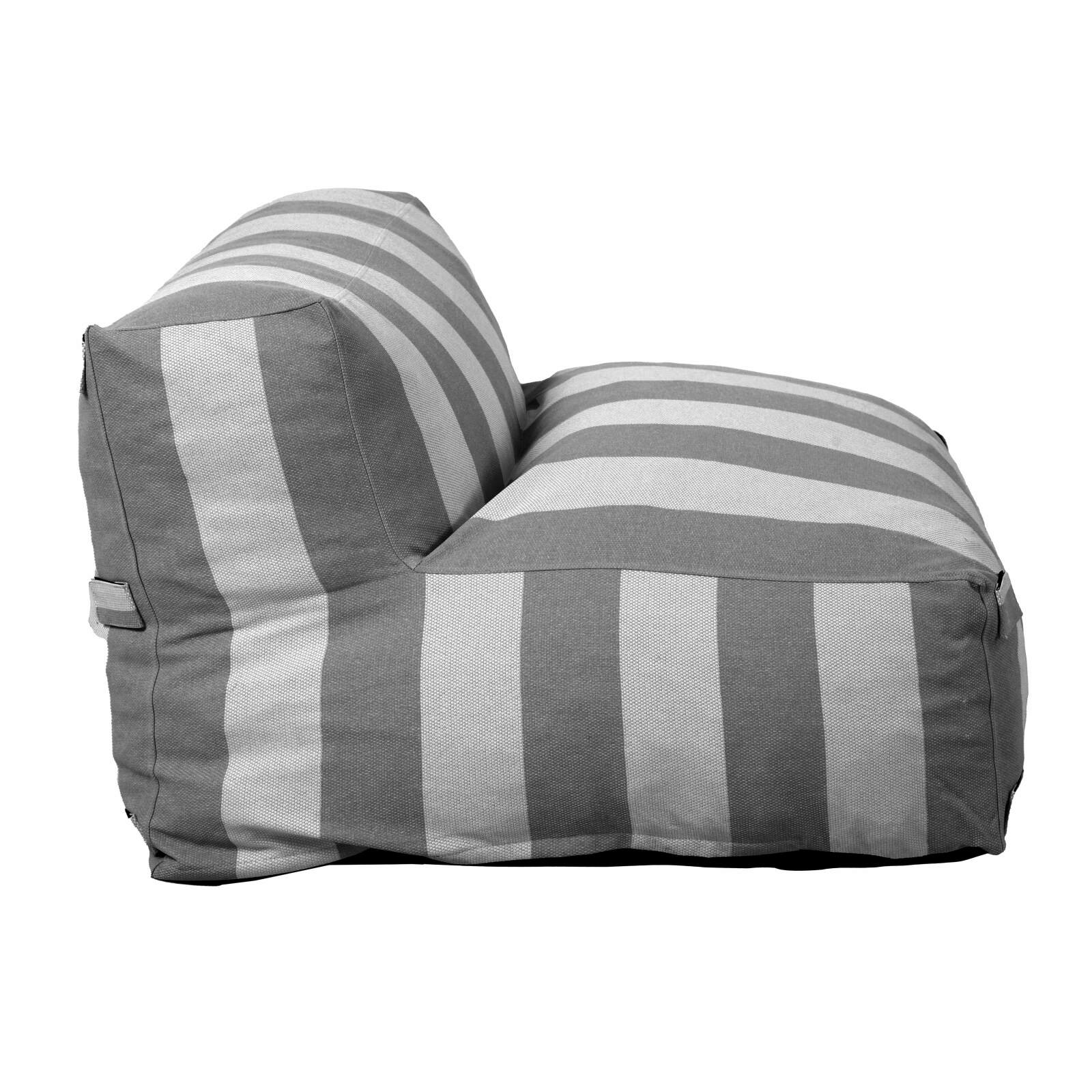 Sofá modular de exterior para 2 personas con 2 sillones a rayas