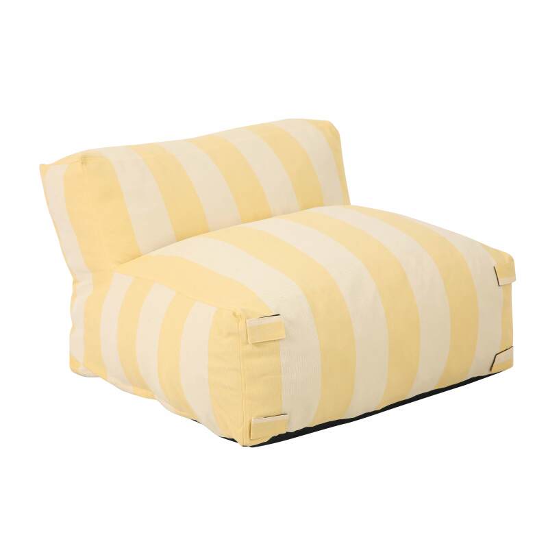 Sofá modular de exterior para 2 personas con 2 sillones a rayas (4/7)