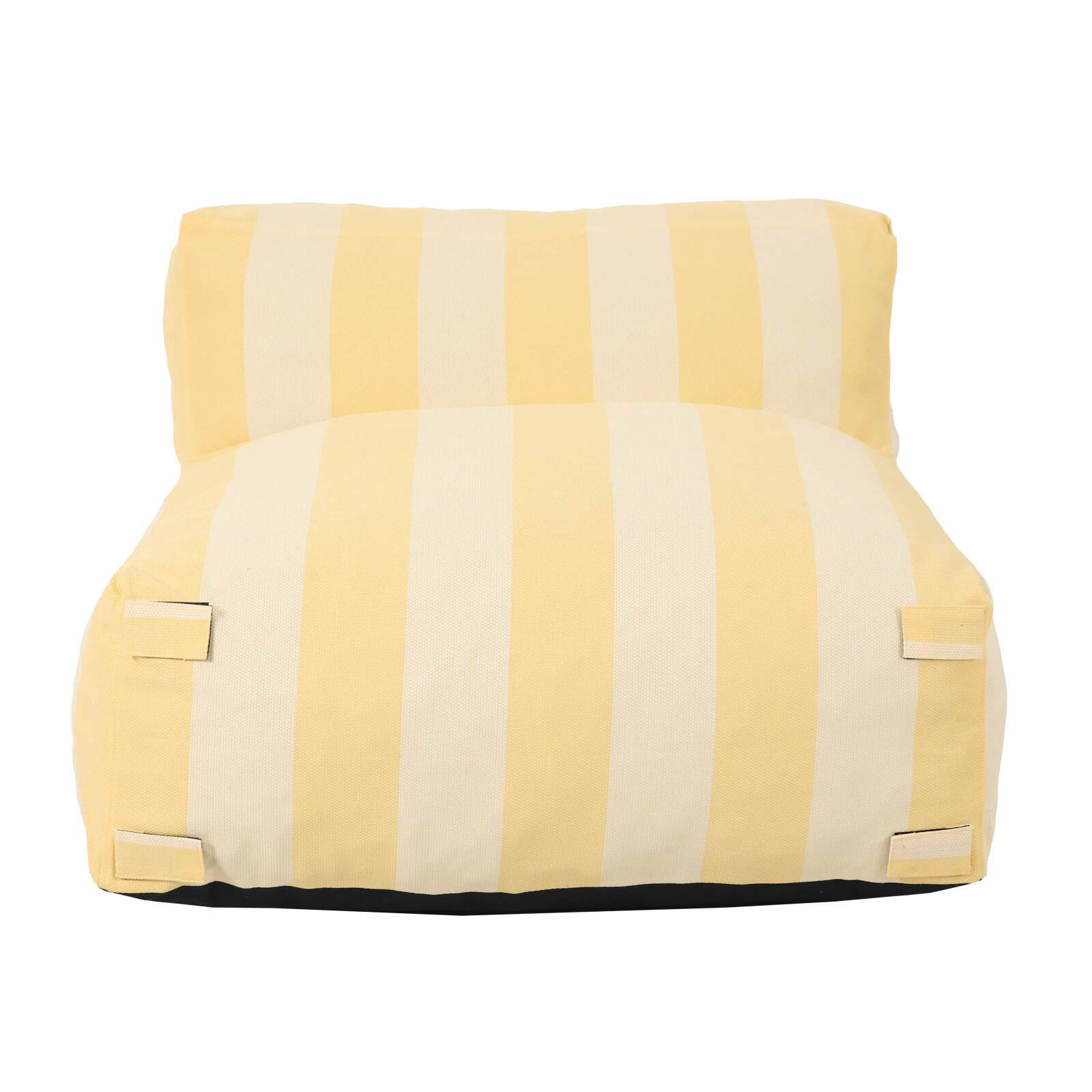 Sofá modular de exterior para 2 personas con 2 sillones a rayas