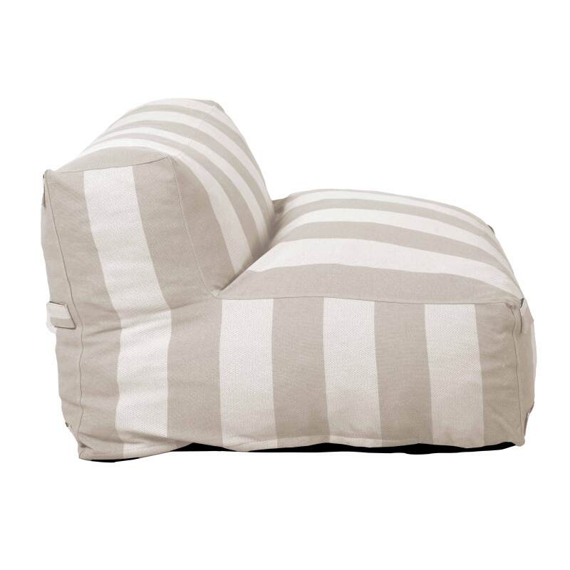 Sofá modular de exterior para 2 personas con 2 sillones a rayas (6/7)