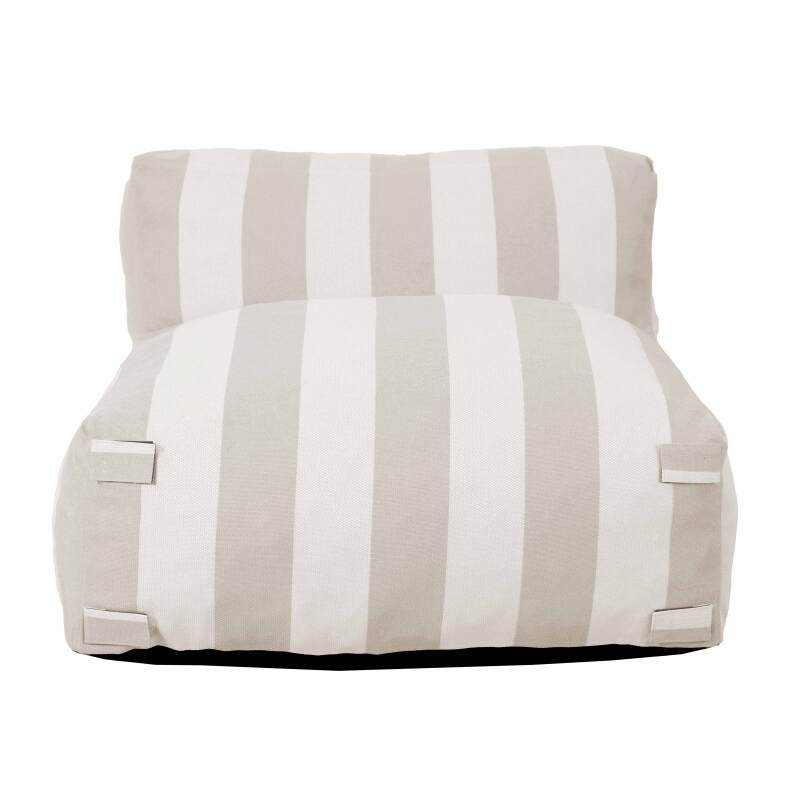 Sofá modular de exterior para 2 personas con 2 sillones a rayas (5/7)