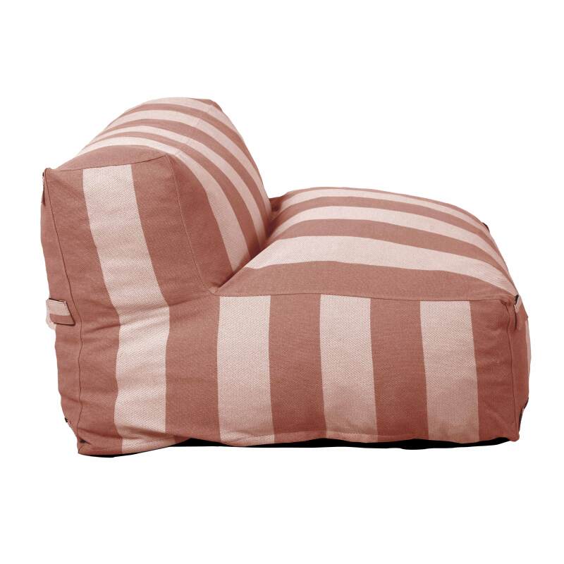 Sofá modular de exterior para 2 personas con 2 sillones a rayas (6/7)