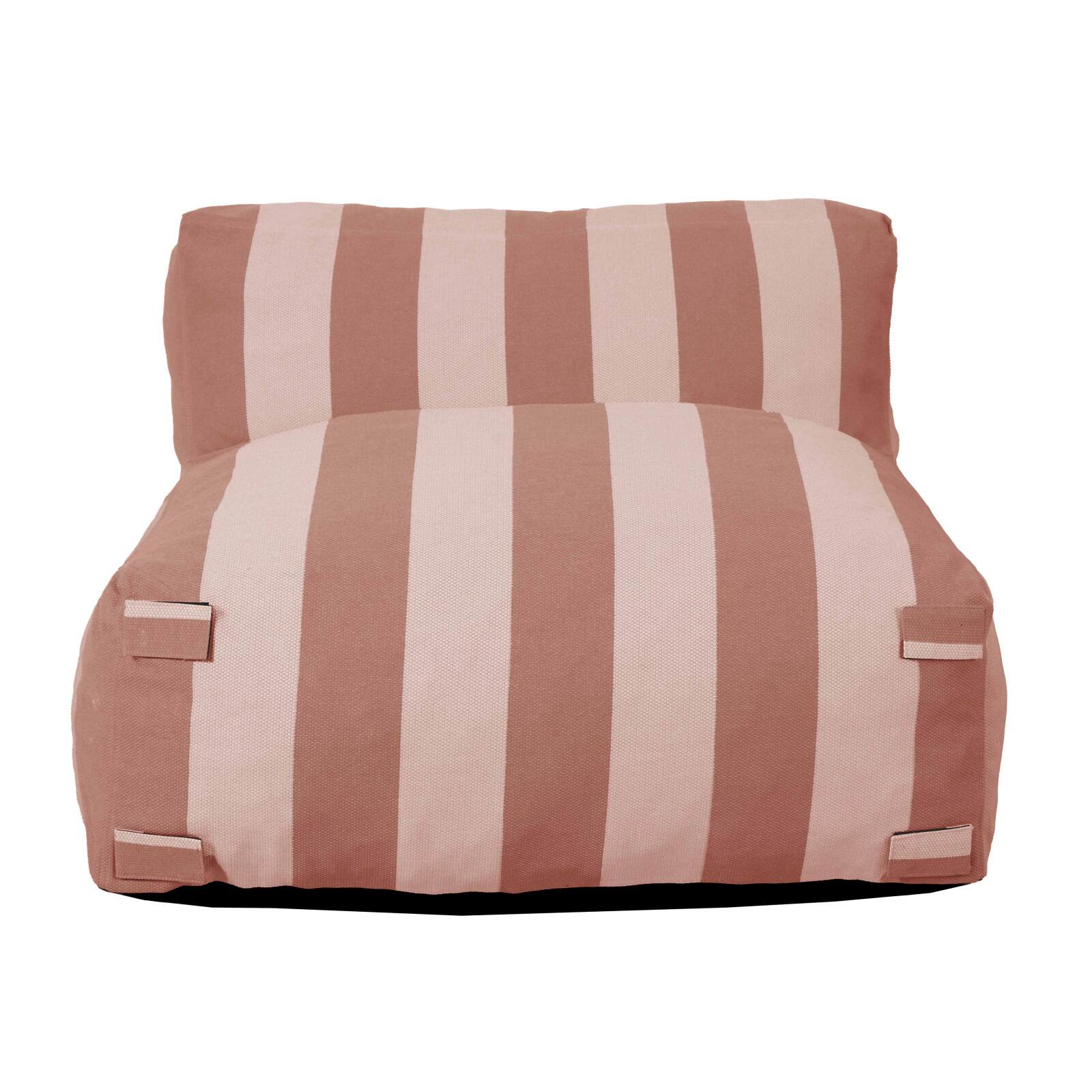 Sofá modular de exterior para 2 personas con 2 sillones a rayas