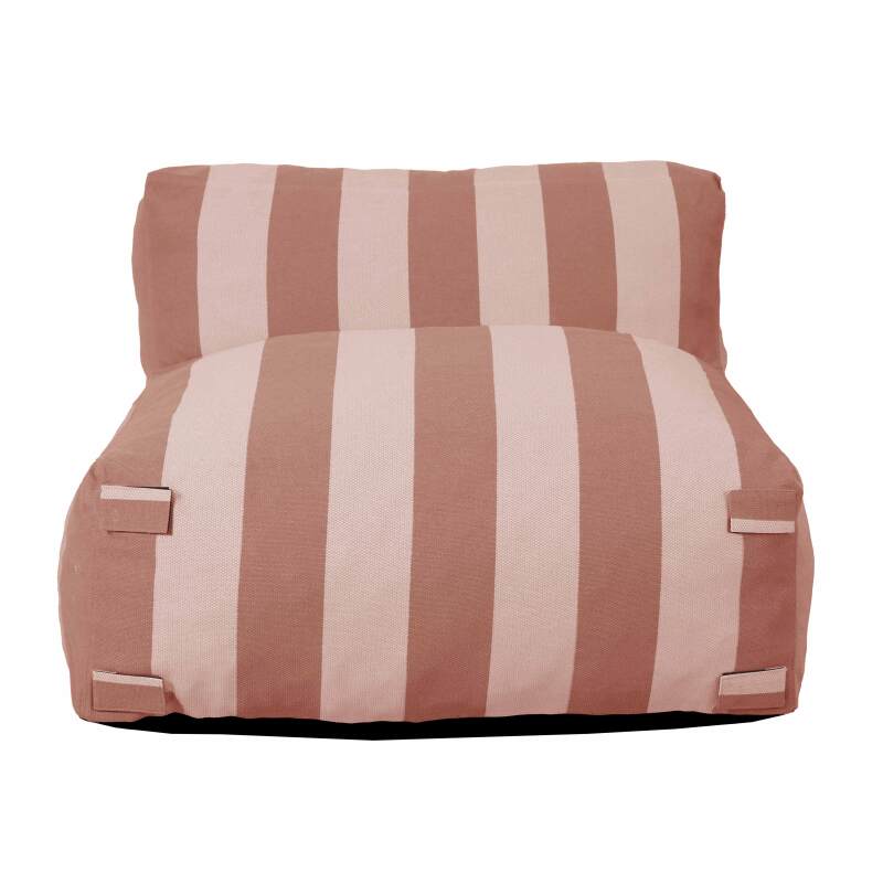 Sofá modular de exterior para 2 personas con 2 sillones a rayas (5/7)