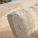 Sofá modular de exterior para 2 personas con 2 sillones a rayas