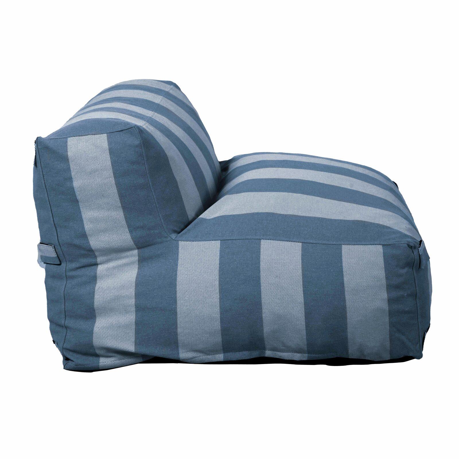 Sofá modular de exterior para 2 personas con 2 sillones a rayas