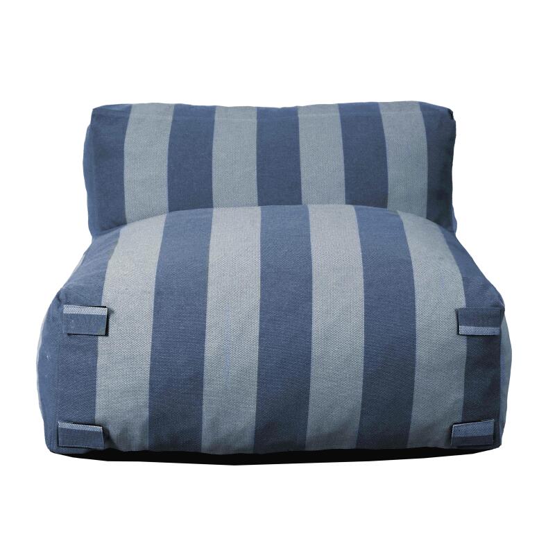Sofá modular de exterior para 2 personas con 2 sillones a rayas (5/7)