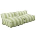 Sofá modular de exterior para 2 personas con 2 sillones a rayas