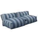Sofá modular de exterior para 2 personas con 2 sillones a rayas