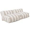 Sofá modular de exterior para 2 personas con 2 sillones a rayas