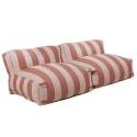 Sofá modular de exterior para 2 personas con 2 sillones a rayas