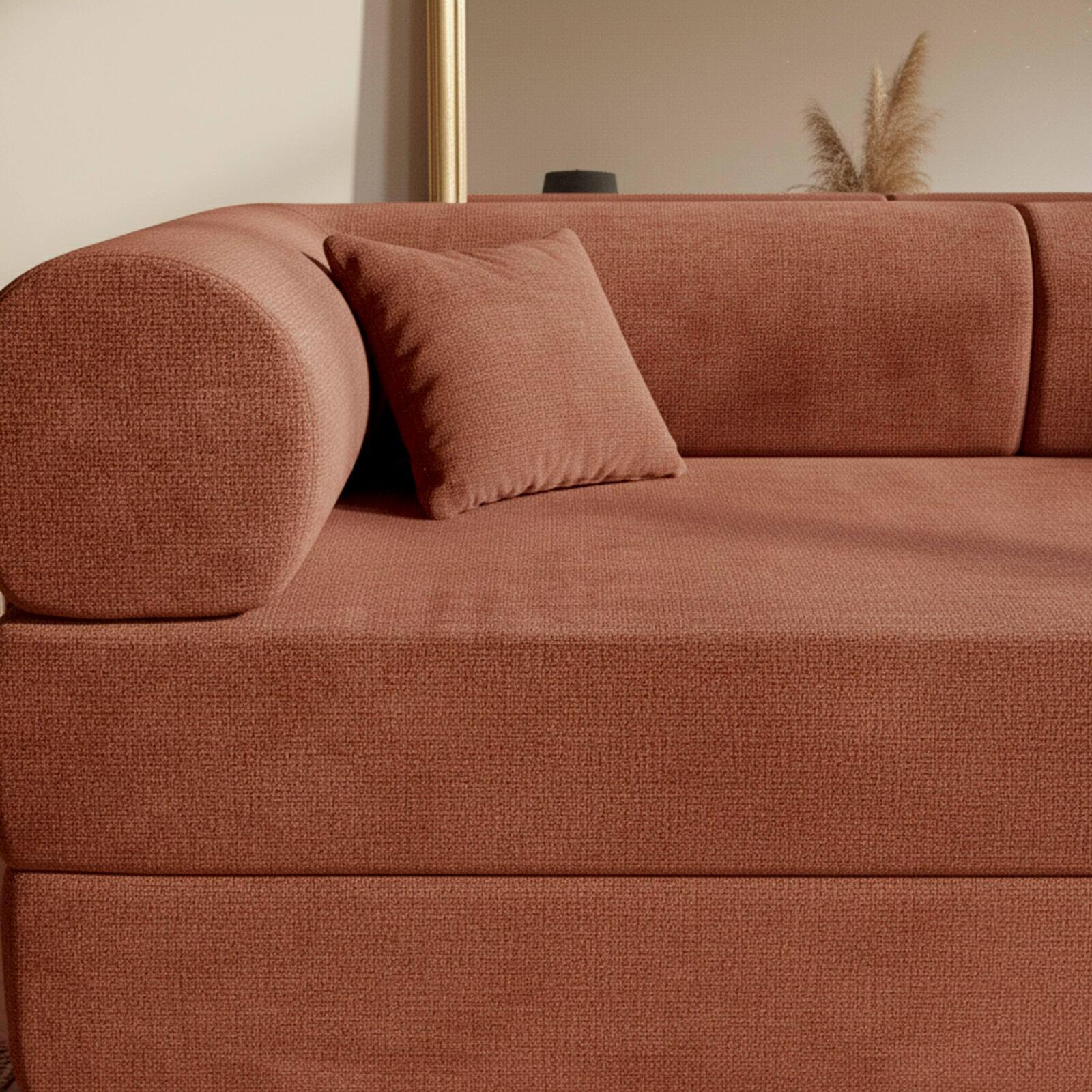 Sofá cama 2 plazas de tela con cojines modulares