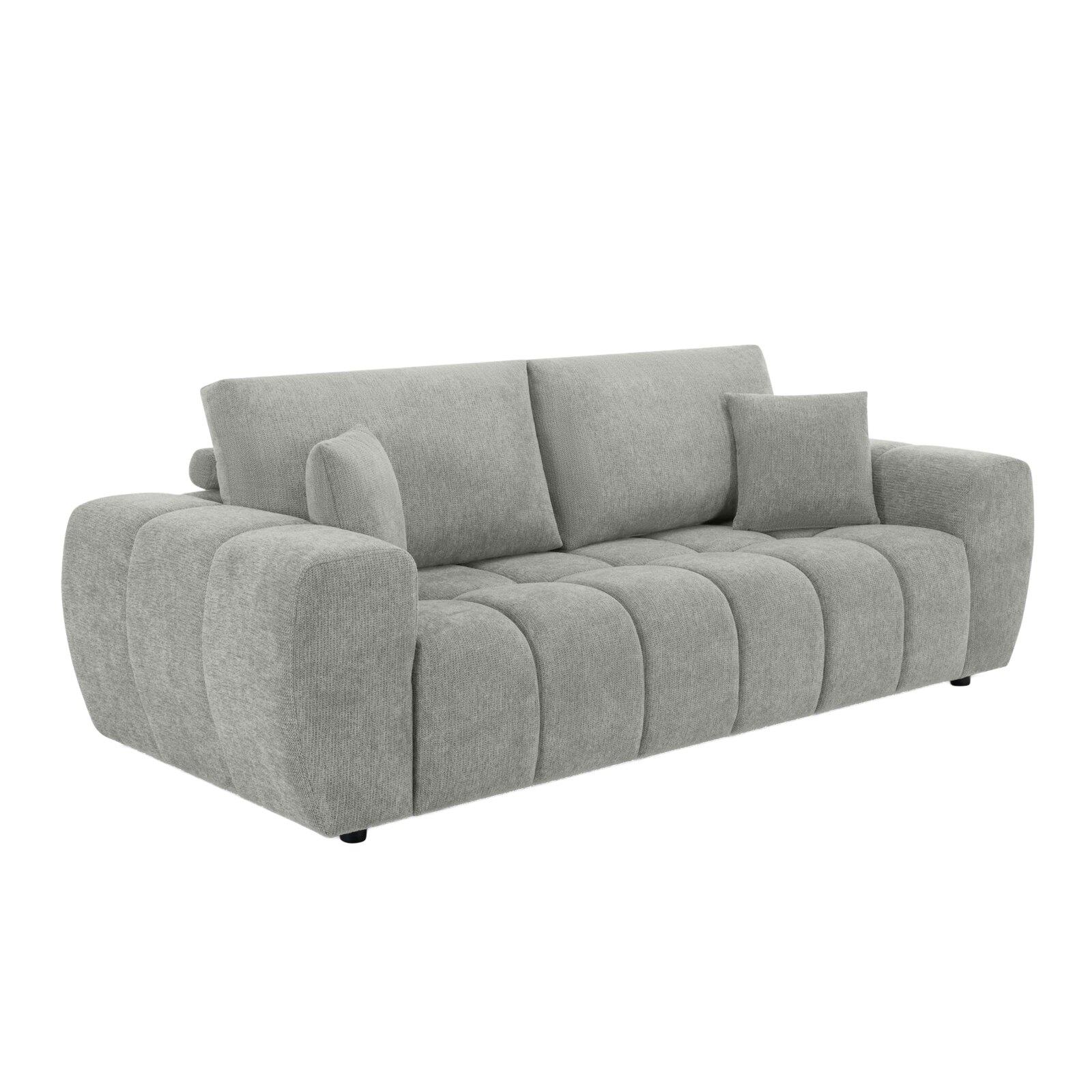 Sofá de 3 plazas de tela con cojines