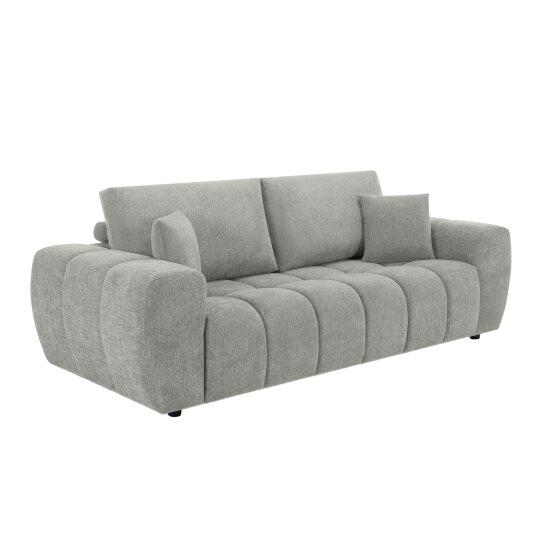 Sofá de 3 plazas de tela con cojines | Oviala