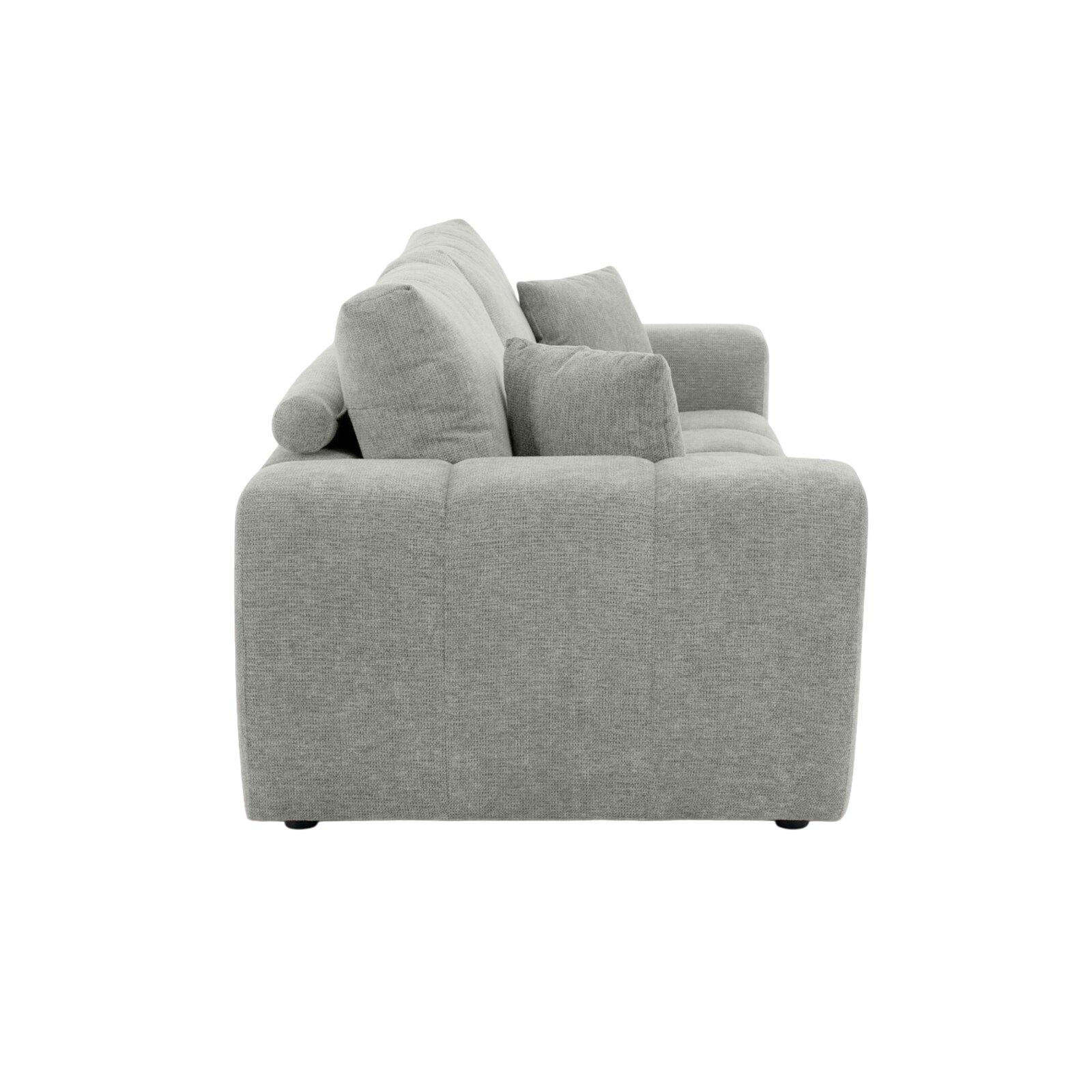 Sofá de 3 plazas de tela con cojines