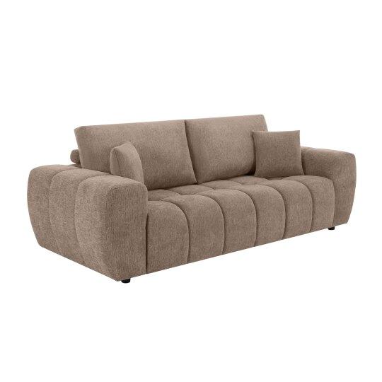 Sofá de 3 plazas de tela con cojines | Oviala
