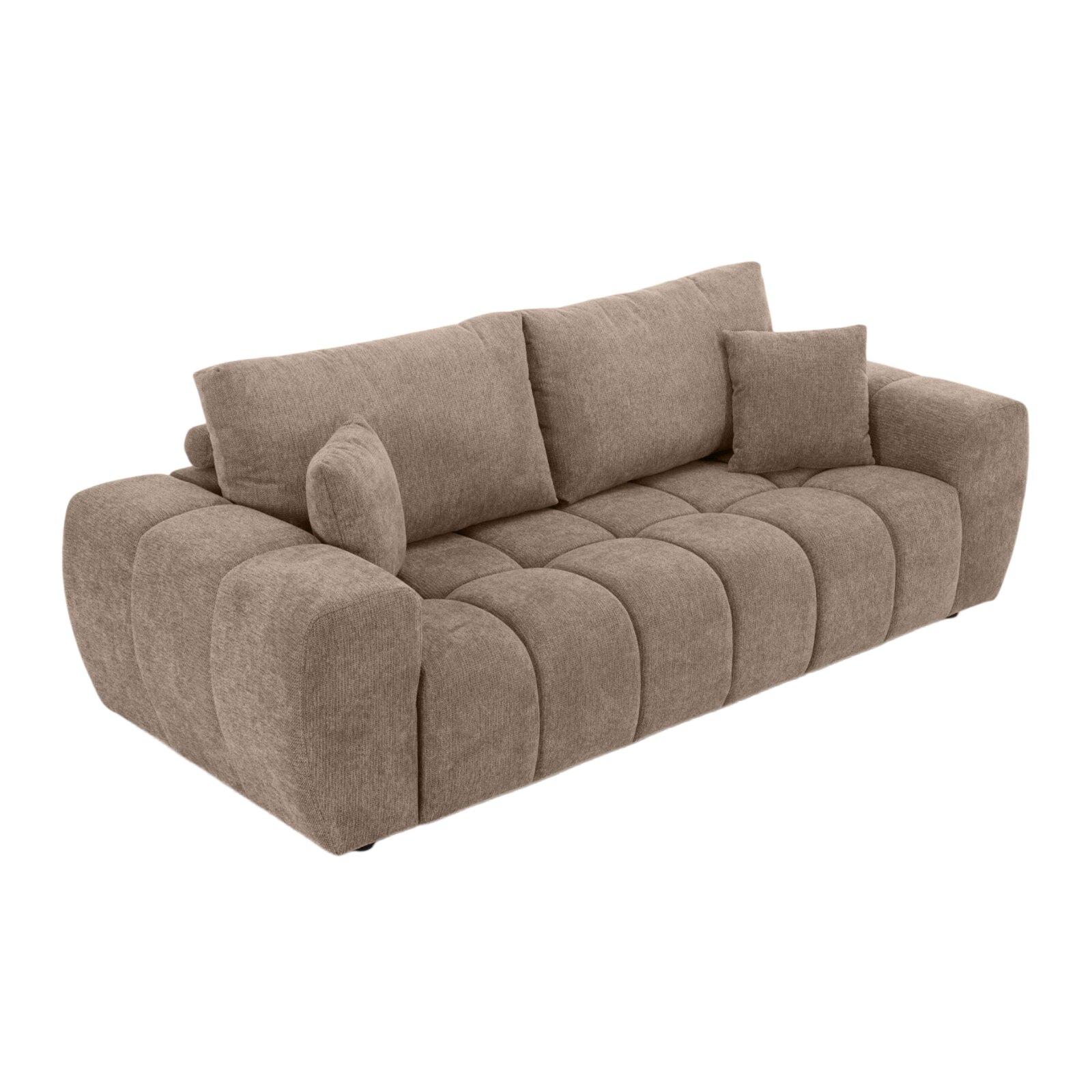 Sofá de 3 plazas de tela con cojines