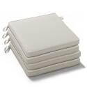 Lote de 4 cojines de silla de exterior lisos 40 x 40 cm