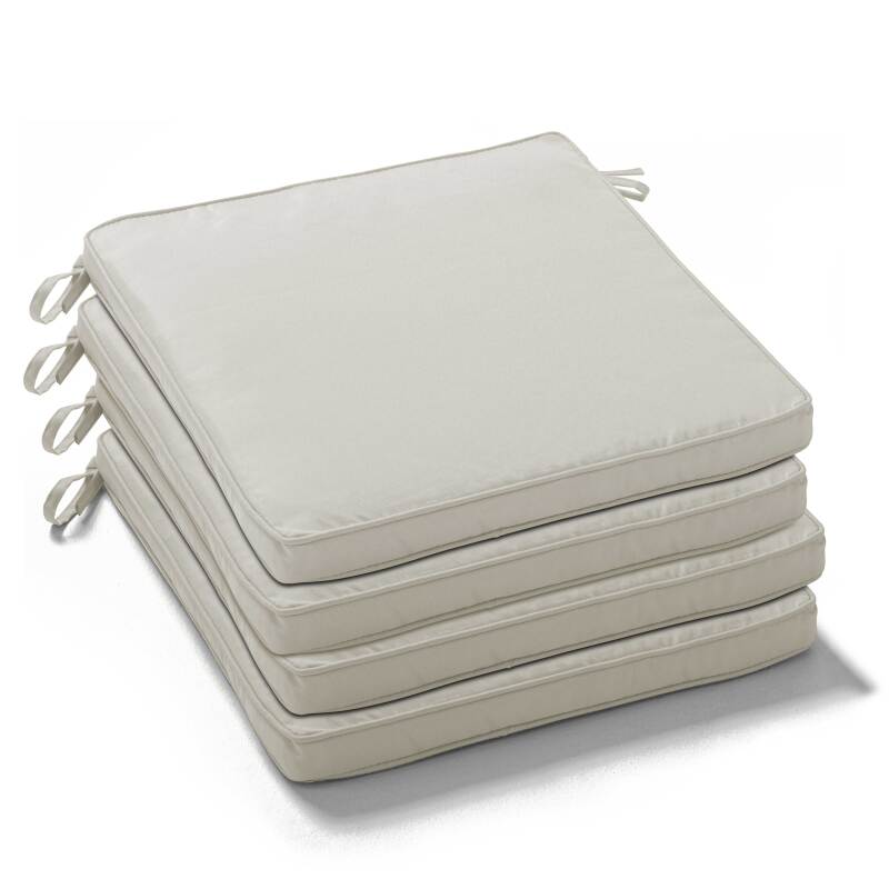 Lote de 4 cojines de silla de exterior lisos 40 x 40 cm