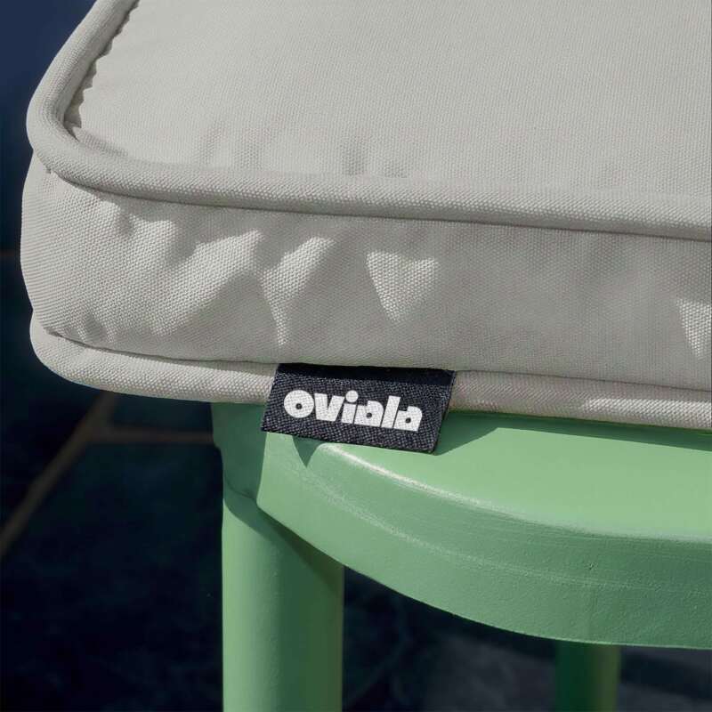 Lote de 4 cojines de silla de exterior lisos 40 x 40 cm (5/6)