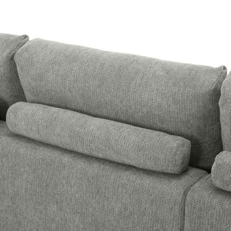 Sofá esquinero de 3 plazas de tela con chaise longue derecha y cojines (7/9)