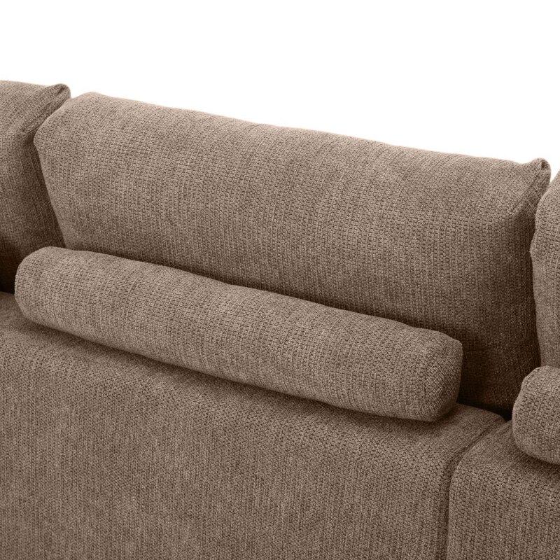 Sofá esquinero de 3 plazas de tela con chaise longue derecha y cojines (5/8)