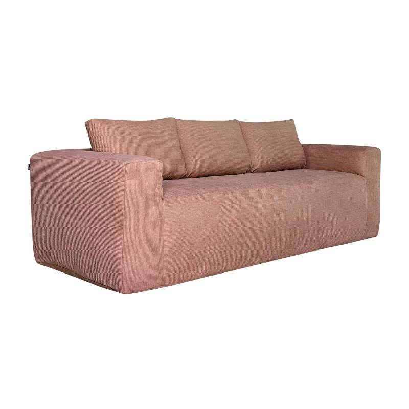 Sofá de 3 plazas en tejido acanalado con cojínes