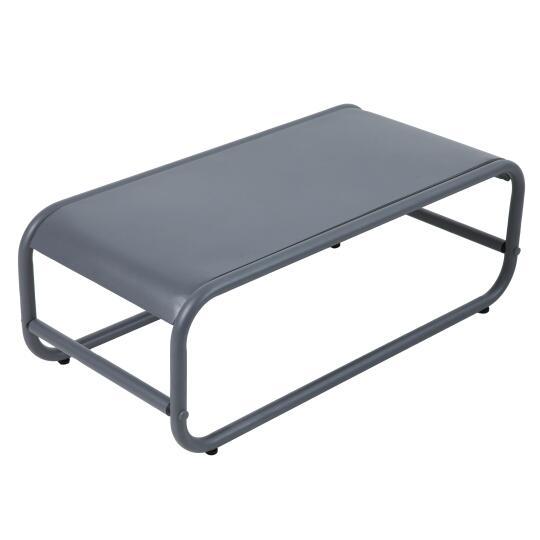 Mesa de centro de jardín rectangular de metal 85x40x30 cm | Oviala