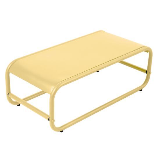 Mesa de centro de jardín rectangular de metal 85x40x30 cm | Oviala