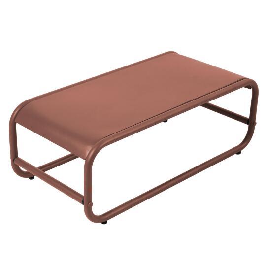 Mesa de centro de jardín rectangular de metal 85x40x30 cm | Oviala