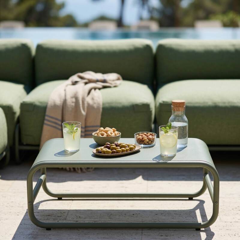 Mesa de centro de jardín rectangular de metal 85x40x30 cm (2/7)