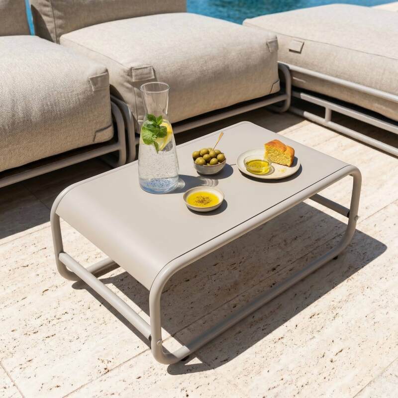 Mesa de centro de jardín rectangular de metal 85x40x30 cm (2/7)