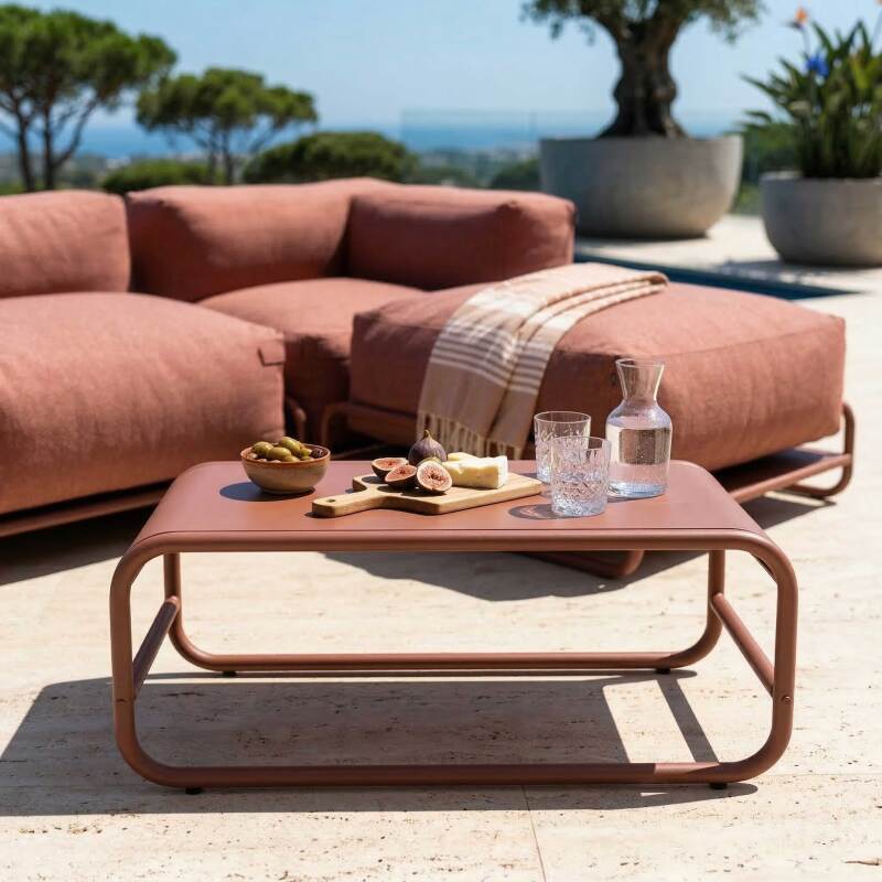 Mesa de centro de jardín rectangular de metal 85x40x30 cm (2/7)