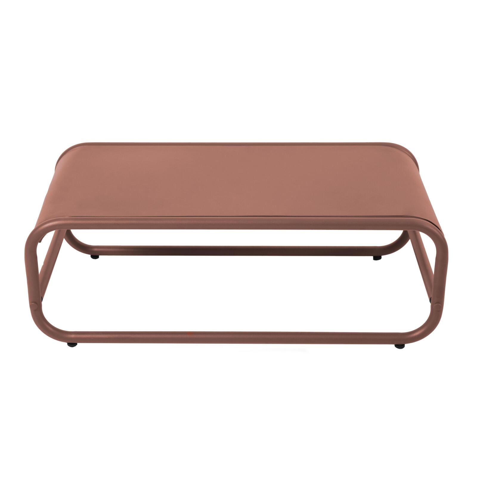 Mesa de centro de jardín rectangular de metal 85x40x30 cm