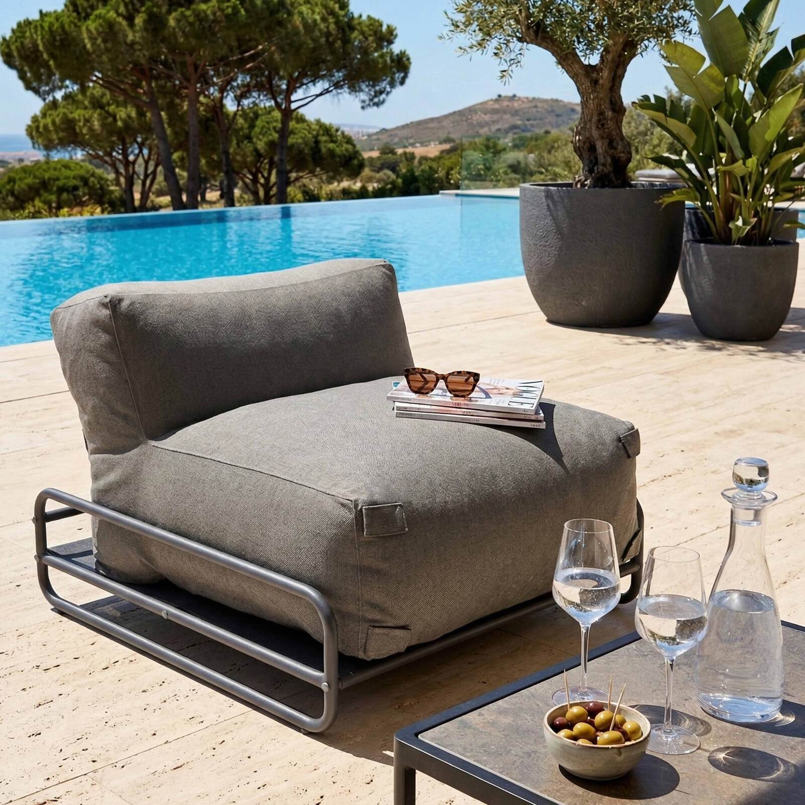 Estructura para sillón y puf del sofá modular de exterior MIXI